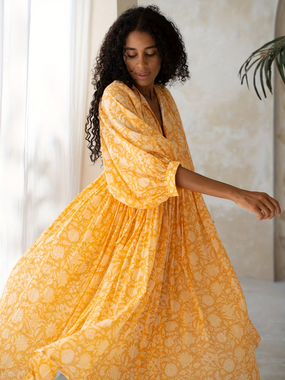 Solmira™ | Salaş Bohem Çiçekli Elbise