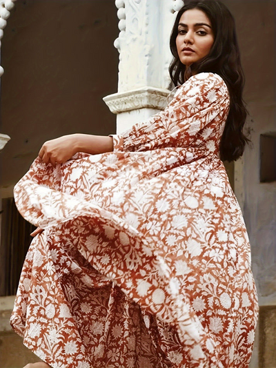 Solmira™ | Salaş Bohem Çiçekli Elbise