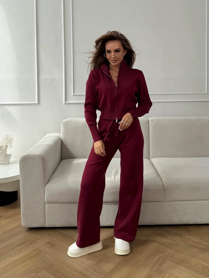 Solmira™ | Çift Fermuarlı Slim-Fit Takım