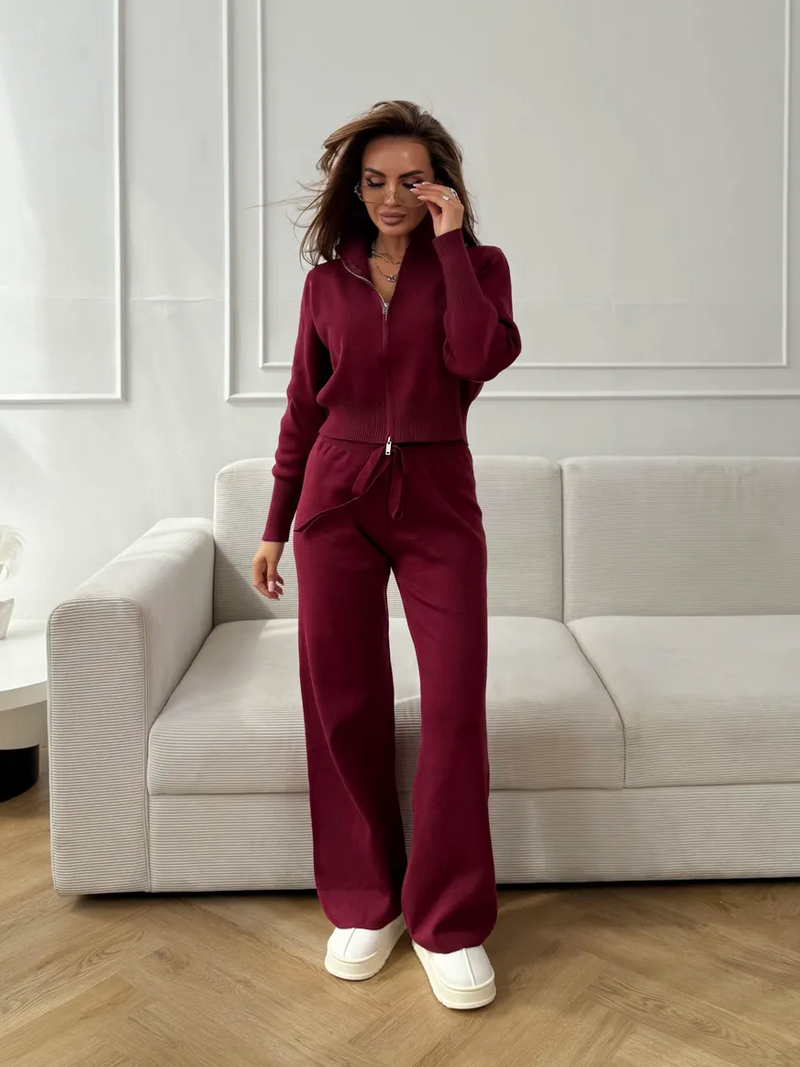 Solmira™ | Çift Fermuarlı Slim-Fit Takım