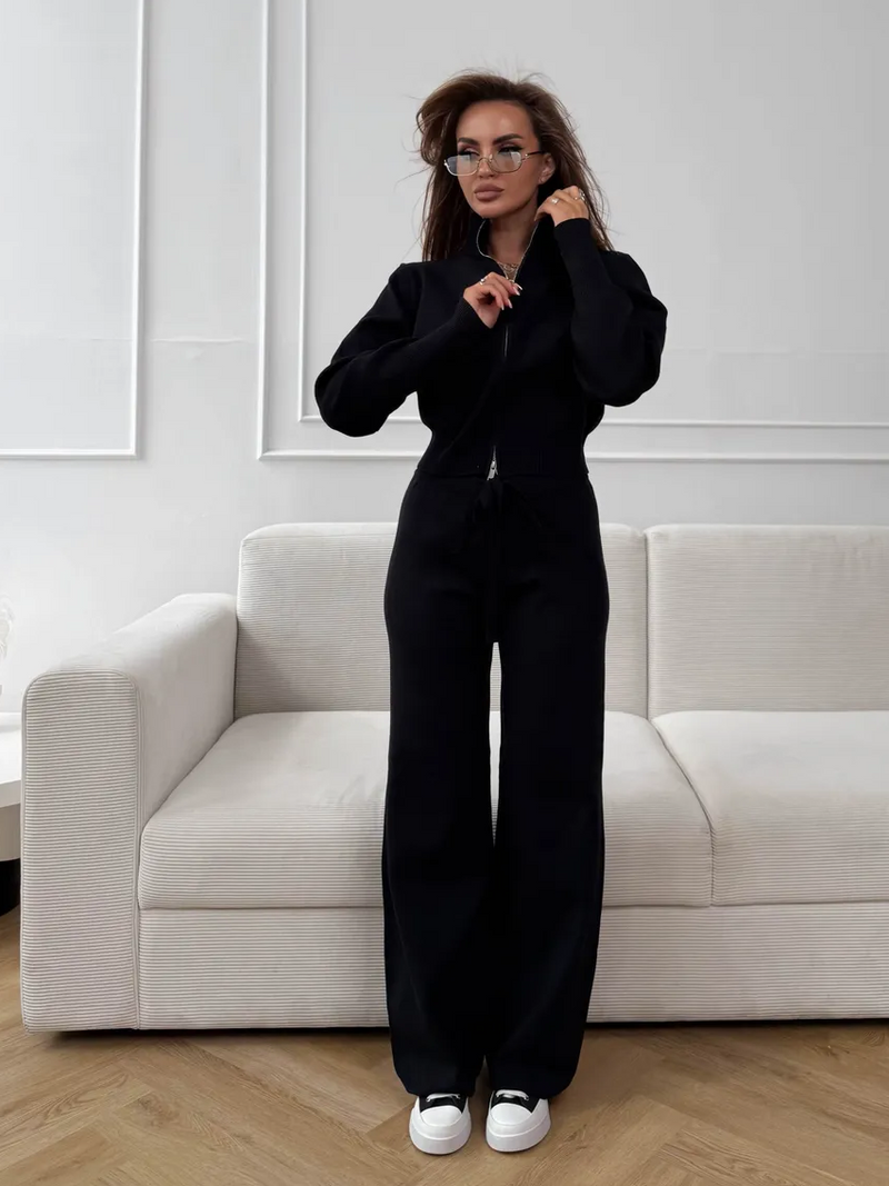 Solmira™ | Çift Fermuarlı Slim-Fit Takım