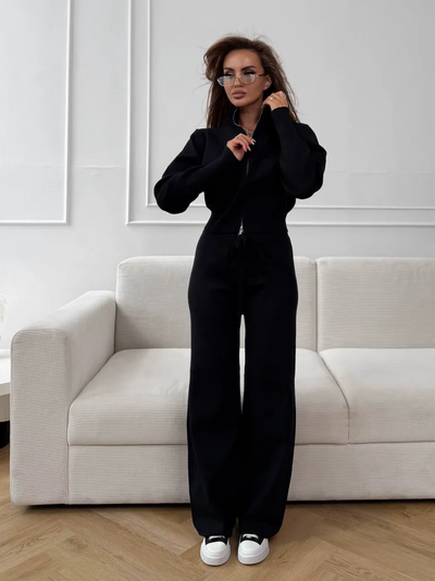 Solmira™ | Çift Fermuarlı Slim-Fit Takım