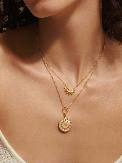 Solmira™ | Güneş ve Ay İkili Kolye Seti