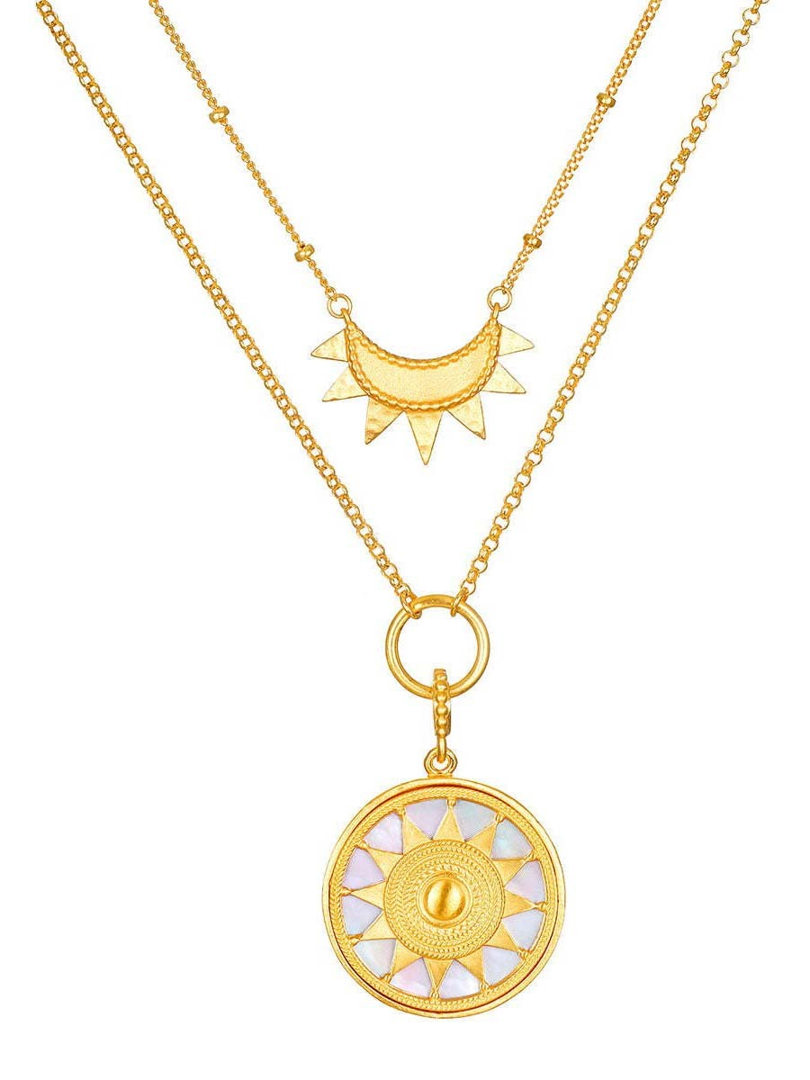 Solmira™ | Güneş ve Ay İkili Kolye Seti