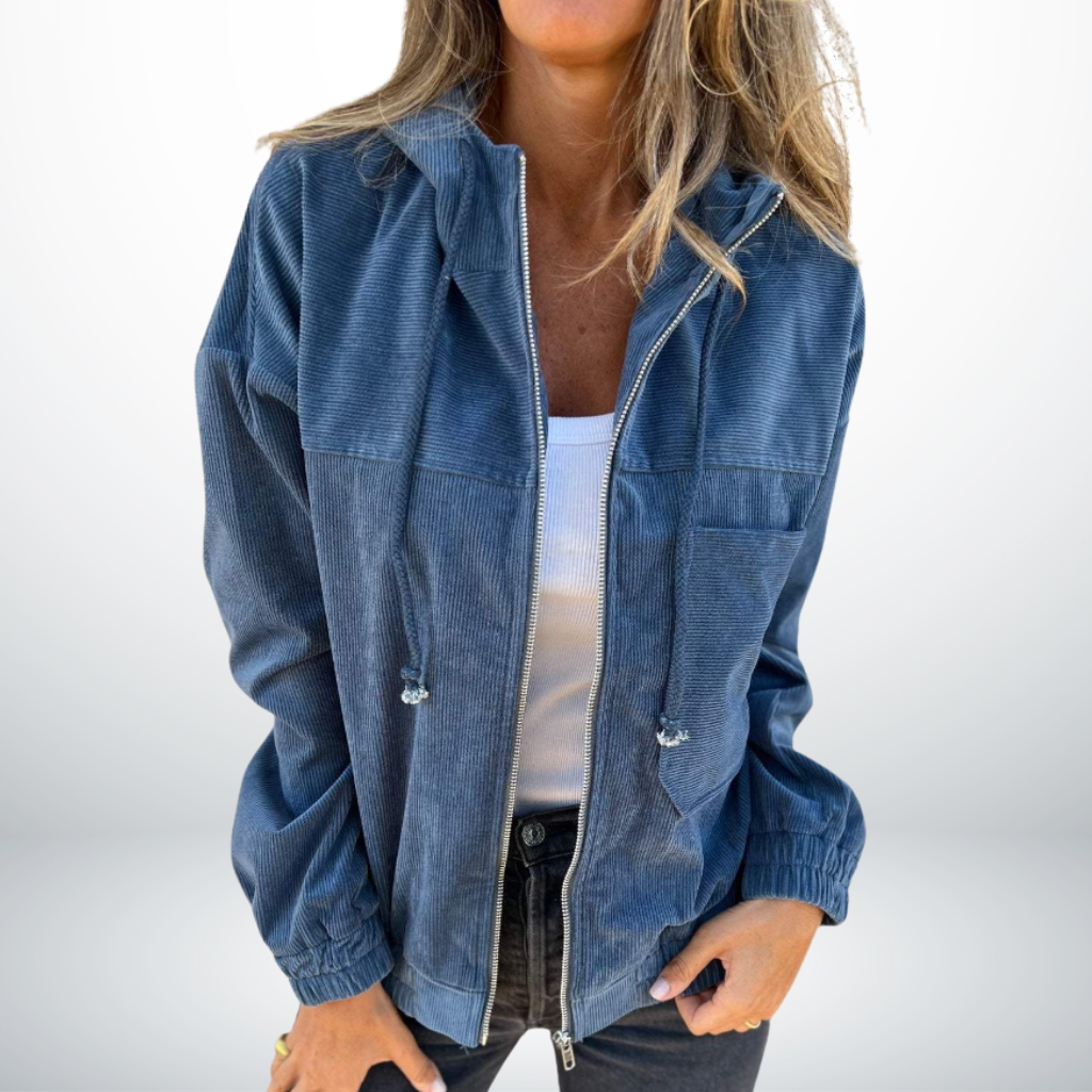 Solmira™ | Kapüşonlu Fermuarlı Kadın Ceket