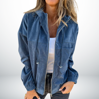 Solmira™ | Kapüşonlu Fermuarlı Kadın Ceket