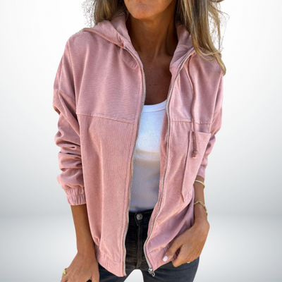 Solmira™ | Kapüşonlu Fermuarlı Kadın Ceket