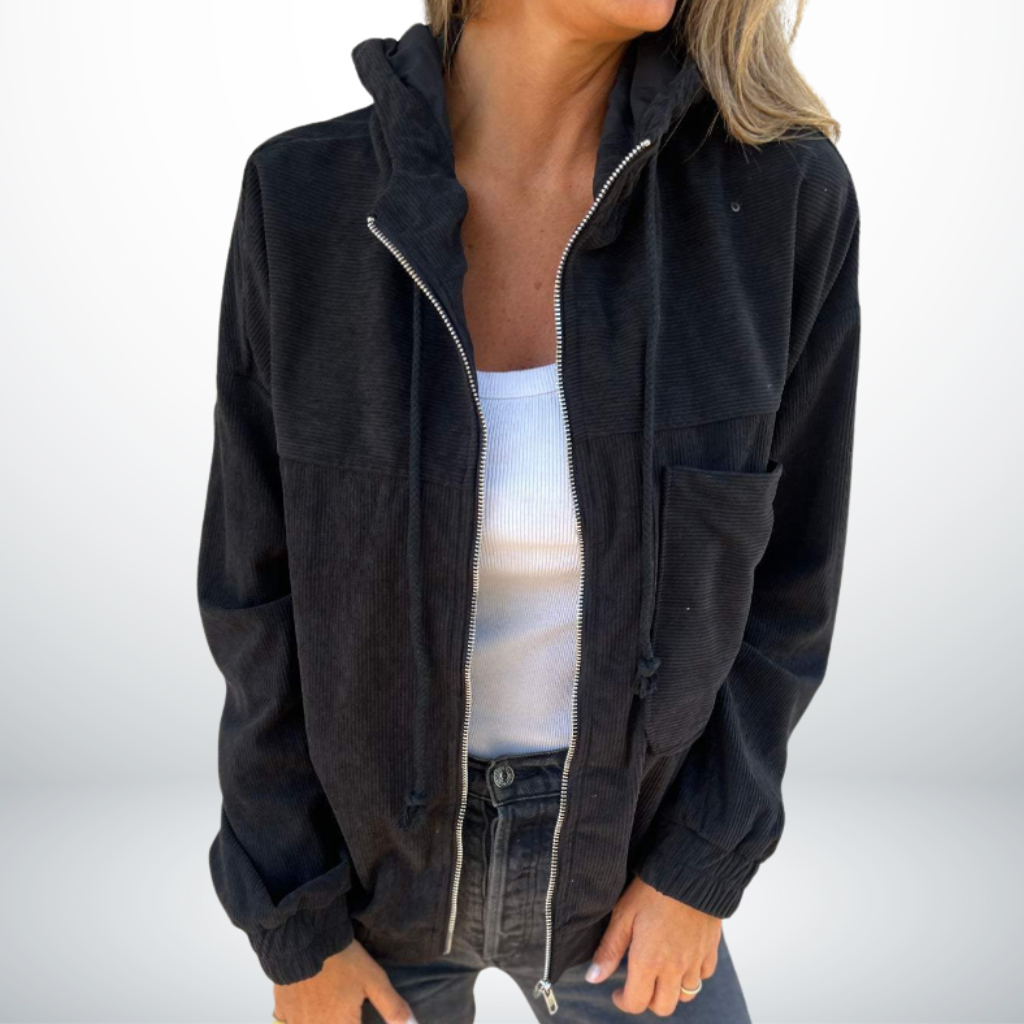 Solmira™ | Kapüşonlu Fermuarlı Kadın Ceket