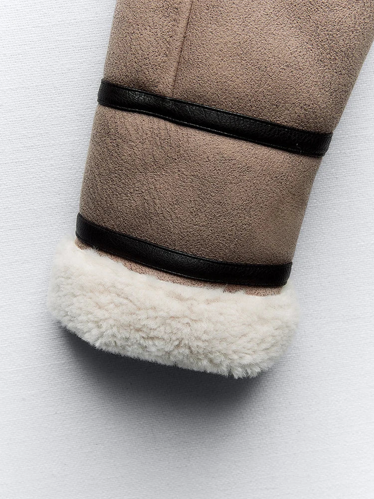 Solmira™ | Kürk Yakalı Kemerli Kaban