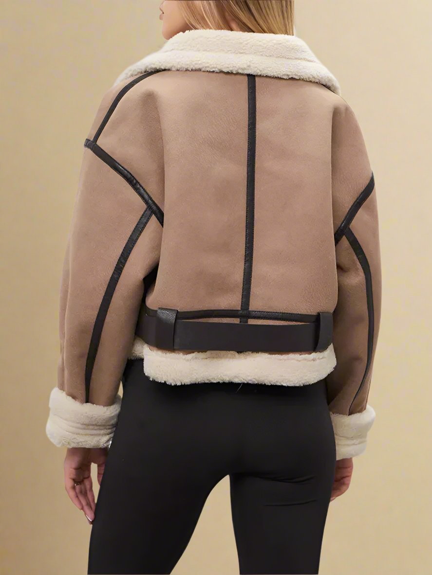 Solmira™ | Kürk Yakalı Kemerli Kaban