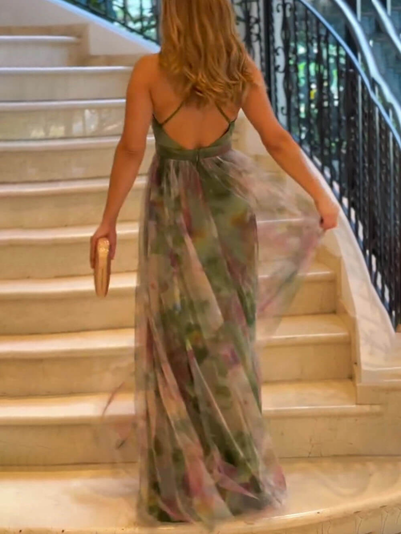 Solmira™ | Tül Katmanlı V Yaka Abiye