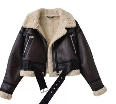 Solmira™ | Kürk Yakalı Kemerli Kaban