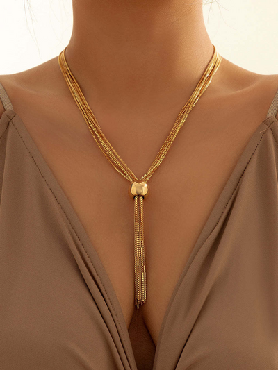 Solmira™ | Zincir Saçak Detaylı Kolye