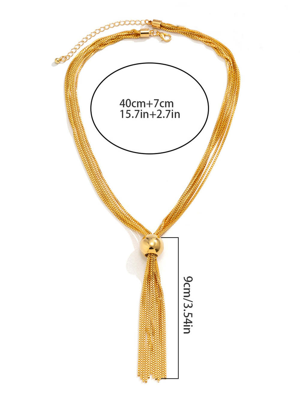 Solmira™ | Zincir Saçak Detaylı Kolye