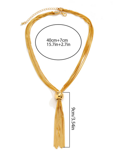 Solmira™ | Zincir Saçak Detaylı Kolye