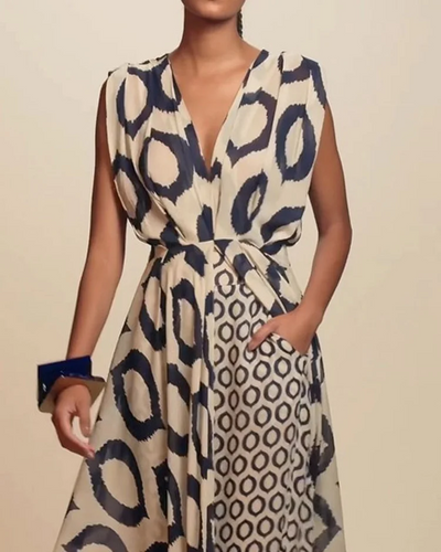 Solmira™ | Modern Desenli Şifon Elbise