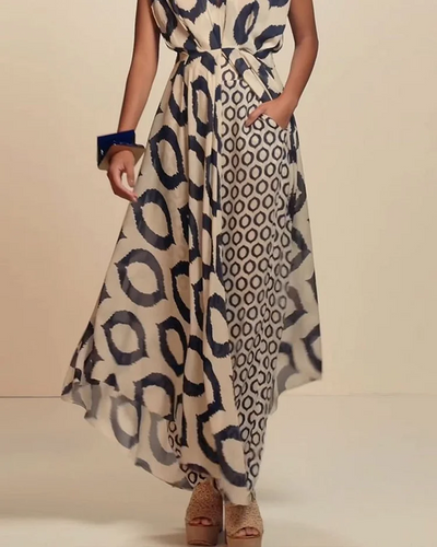 Solmira™ | Modern Desenli Şifon Elbise