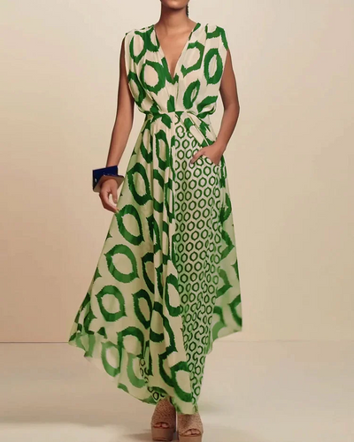 Solmira™ | Modern Desenli Şifon Elbise